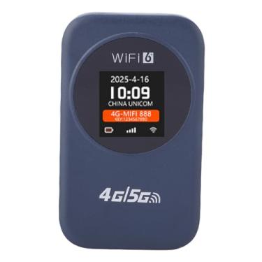 Imagem de Zhjvihx 4G WiFi Portátil, 300Mbps 2.4G Time Display Roteador Sem Fio Portátil Com Slot para Cartão SIM, Hotspot Móvel para Viagens, Conexão Estável, Bateria de 3000mAh, Exibição de