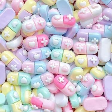 Imagem de Stiesy 200 peças de berloques fofos para pílulas planas de resina pastel pingentes de geleca em massa acessórios para fazer joias faça você mesmo projetos de artesanato decorativo