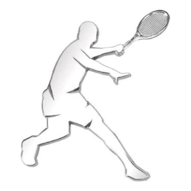 Imagem de Emblema Adesivo Alto Relevo 3D Tenista Masculino Cromado