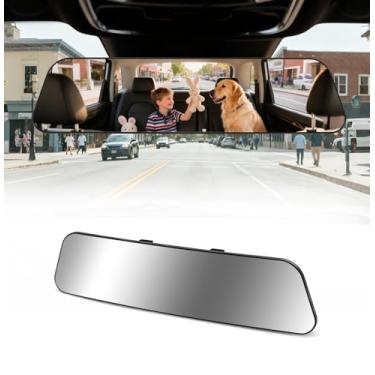 Imagem de HmmtyRack Espelho retrovisor, espelho retrovisor universal convexo universal panorâmico de 30,5 cm (1)