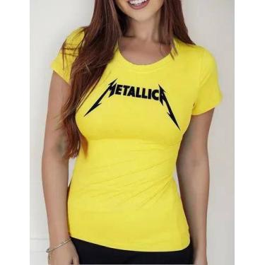 Imagem de Camiseta Camisa Adulto Feminina Masculina Algodão Banda Metallica Rock