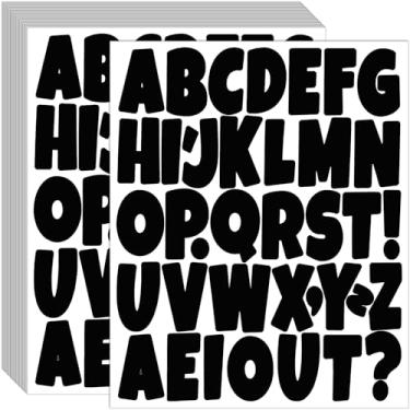 Imagem de Bemeol Letras de quadro de avisos 684 peças 5 cm letras do alfabeto adesivos autoadesivos letras para quadro de pôster de avisos sala de aula caixa de correio porta decoração de casa (preto)