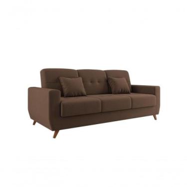 Imagem de Sofá Cama Casal Com Baú Pamela Veludo Turkey Chocolate - MATRIX