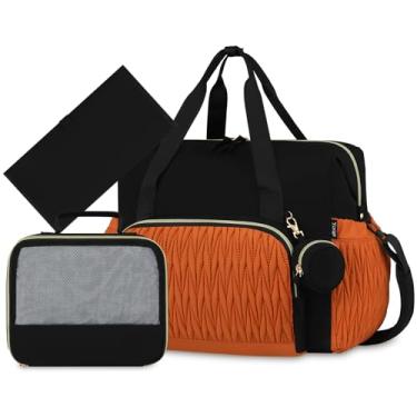 Imagem de Yorige Sacola de fraldas para bebês, 6 peças, bolsas hospitalares grandes para mães com trocador de fraldas, capa de chupeta para parto de parto, menino e menina, Preto e marrom