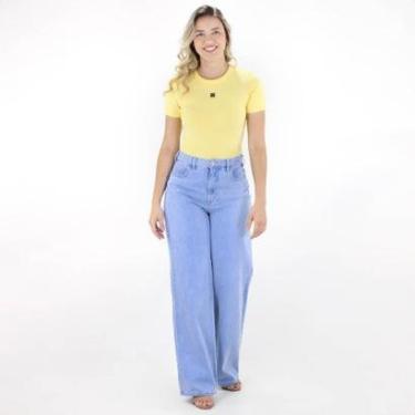 Imagem de Calça Jeans CLC Colcci Wide Leg Cós Alto  - Feminino-Feminino