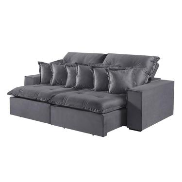 Imagem de Sofá 5 Lugares Retrátil E Reclinável M-144 Veludo Martins Grafite