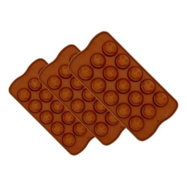 Imagem de Forma Em Silicone Emoji Smile Carinha Feliz 3 Unidades - Ke Home