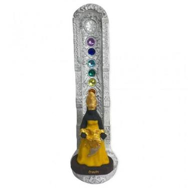Imagem de Incensario 7 Chakras Branco Vertical Oxum Amarela 22 Cm - Lua Mística 