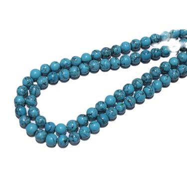 Imagem de Lady Works Fio de pedra natural howlita turquesa de 33 cm, contas lisas redondas de 10,5 mm para fazer joias DIY. | Beads_04766, conforme foto