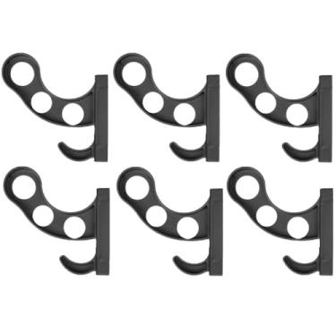 Imagem de Kit 06 Suporte Pendurar Capacete Acessório Chave Parede Fixo - Suporte Organizador para Jaqueta, Luvas, Mochila e Acessórios - Fixação Forte - Prático e Econômico(Preto)