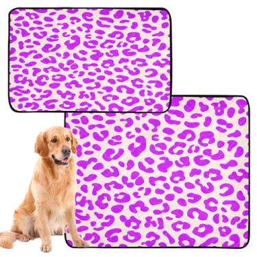 Imagem de CEBUGI Almofadas de xixi laváveis para cães, pacote com 3, almofadas impermeáveis para filhotes de cachorro, antiderrapante, à prova de vazamento, para cama de cercadinho, estampa de leopardo