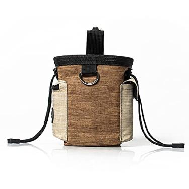 Imagem de Bolsa para Petiscos de Treinamento Cães Pequenos com Tigela Plegável Carrega Facilmente Ração e Recompensas Isca Pets Dispenser Sacos Cocô Grande Capacidade Comida Brinquedos Cinto Ajustável Passeio M