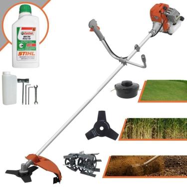 Imagem de Roçadeira Tekna 2t + Faca 3p + Enxada Rotativa + óleo Stihl
