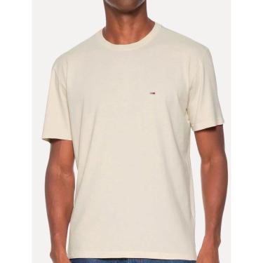 Imagem de Camiseta Tommy Jeans Masculina Regular Jersey C-Neck Flag Areia-Masculino