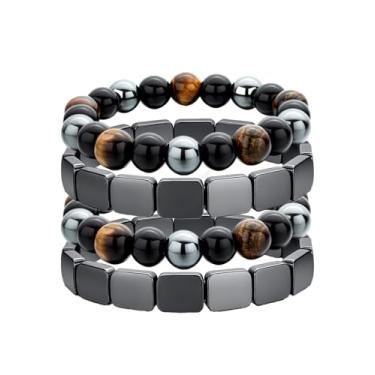 Imagem de Pulseiras de couro circulares para homens e mulheres marrom grosso declaração pulseira de punho boho western country casual hippie cowgirl/cowboy joias presente, Large, Pedra, Sem Pedra Preciosa