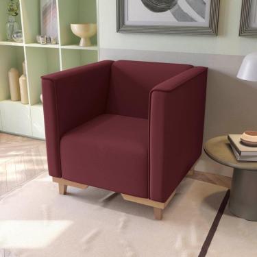 Imagem de Poltrona Ravena Kappesberg Veludo Bordô