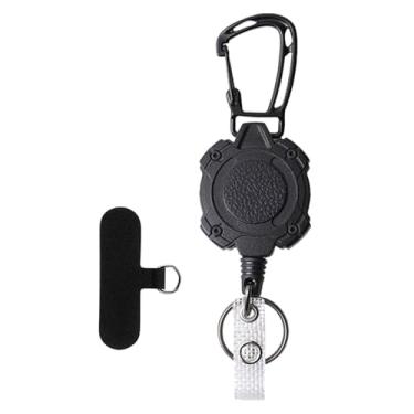 Imagem de LCSVCCXA Chaveiro Retrátil para Celular com Mosquetão com Trava E Clipe de Fixação para Cordão Extensível em aço, Style D, Tamanho real