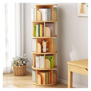 Imagem de Estante rotativa para arquivos, prateleiras, casa, sala de estar, estudante, ilustração, armazenamento, quarto, estante de livros multinível, suporte para impressora home office (cor de tronco)