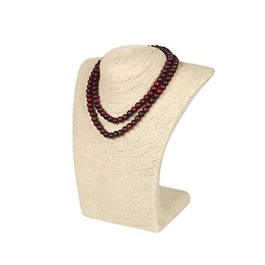 Imagem de Suporte de joias suporte de exibição de joias modelo busto mostra expositor corda exibição de joias colar pingentes manequim joias suporte organizador exibição de joias (cor: bege, tamanho: H22CM)