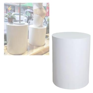 Imagem de Pedestal redondo para eventos e exibições - Base de plataforma de 30 x 80 cm para lojas de roupas, vitrine de joias, boutiques de casa, decoração de festa, exibição de cilindro modelo