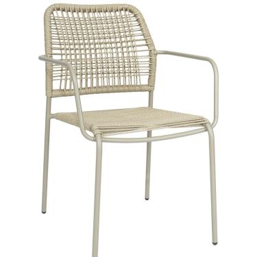 Imagem de Cadeira em Aço Carbono e Corda Náutica para Área Externa Copacabana  Cinza
