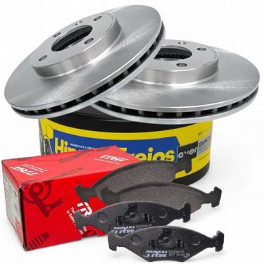 Imagem de Kit Disco Freio Ventilado + Pastilhas Gol G2 G3 G4 - 11728, Hipper Fre