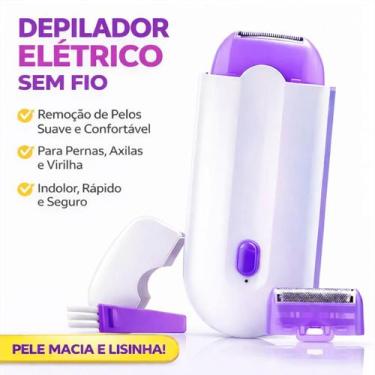 Imagem de Depilador Portátil Feminino Removedor de Pelos Recarregável USB para R