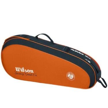 Imagem de Raqueteira Wilson Roland Garros Team 3pk Laranja e Azul 2026
