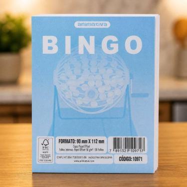 Imagem de Cartela de Bingo 96 Folhas Papel Offset 56G-M2 Azul Animativa