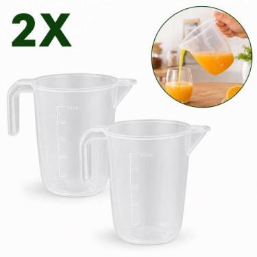 Imagem de Kit com 2 Jarras Graduadas Elloplas de 500 ml Medição Prática e Precis