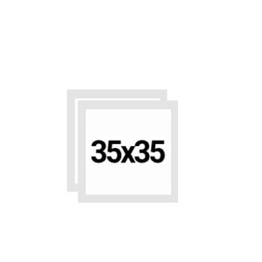 Imagem de KIT 2 Molduras 35x35 com Eucatex (MDF) Branco