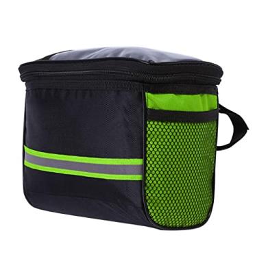Imagem de Bolsa de guidão de bicicleta bolsa frontal bolsa de ciclismo, verde