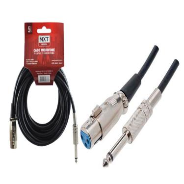 Imagem de Cabo Microfone E Violão Mono Xlr / P10 5 Metros