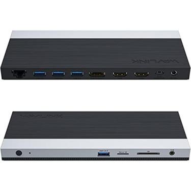 Imagem de WAVLINK Estação de ancoragem USB C 4K, tela tripla, 2 HDMI + 1 DisplayPort com alimentação de 100 W, LAN, 4 USB 3.0, leitor de cartão SD, áudio, para Dell XPS 13/15, MacBook Pro, Lenovo Yoga, etc. -
