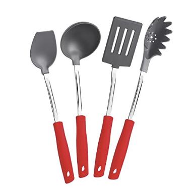 Imagem de Jogo De Utensilios Easy Inox 4 Peças Vermelho 25299707 Tramontina