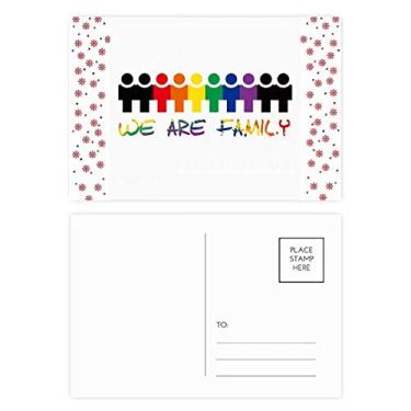 Imagem de LGBT Bandeira de arco-íris We Are Family Natal Flor Celebração Cartão postal Blessing Mailing Card