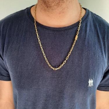 Imagem de Corrente Cadeado Liga de Moeda Elo Longo 5mm 65cm