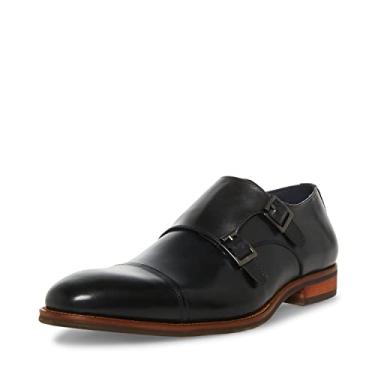 Imagem de Steve Madden Mocassim masculino Teon Monk-Strap, Couro preto, 41