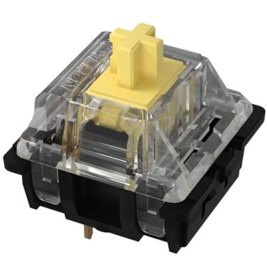 Imagem de GATERON Interruptores de teclado KS-8, LED de furo passante de 5 pinos, compatível com teclado mecânico MX (35 peças) (amarelo)