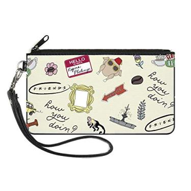 Imagem de Buckle-Down Carteira feminina com zíper padrão Friends grande, 20,3 cm x 12,7 cm