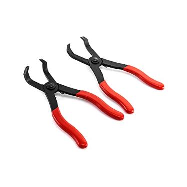 Imagem de QWORK Conjunto de alicates de pino angular, alicate angular de 30 e 80 graus, ferramenta de remoção de fixação, extrator de rebite, 2 peças