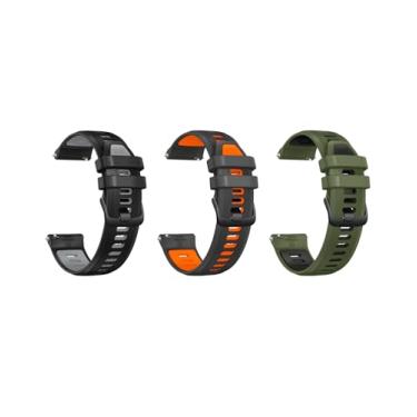 Imagem de AZANU Pulseira de Relógio de 22 mm para Garmin Forerunner 265, Coros Pace 3, Polar Vantage M2, Silicone, Dois Tons, Branco, Azul, Cinza, Preto, Vermelho, Verde Militar, Preto e Vermelho, Fivela, 22 mm
