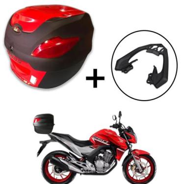 Imagem de Baú 41 litros Awa Proos com Bagageiro Preto para CB TWISTER 2016-2023,