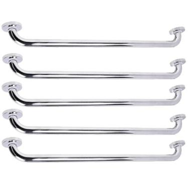 Imagem de Barra Alça Apoio Corrimao 70cm Kit 5 Uni Suporte Acessibilidade Idoso 