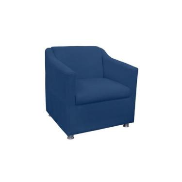 Imagem de Poltrona Decorativa Tilla Suede Azul Marinho para Estudos - Dellas Sto