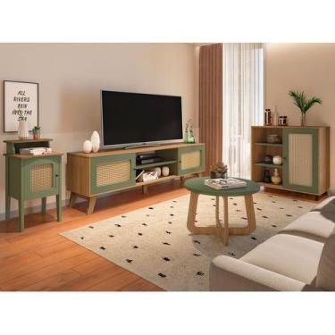 Imagem de Conjunto Rack, Mesa De Apoio e Buffet Charlotte e Mesa De Centro Jasmi