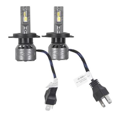 Imagem de TOPAZ Lâmpadas de neblina de LED H4, 6000K 4 lâmpadas brancas mais brilhantes luz diurna, plug and play, lâmpadas de substituição para carros, caminhões, SUVs (pacote com 2)