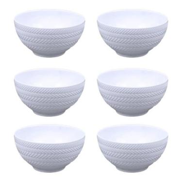 Imagem de Jogo 6 Bowls Tigela Chevron 400ml Tigela Relevo ZigZag Porcelana Germe