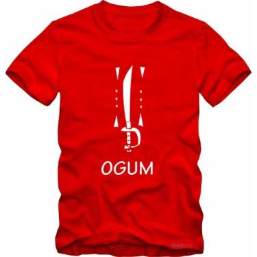 Imagem de Camiseta Ogum Orixá Espada Umbanda Candomblé - BLACKCHIC, Vermelho, P