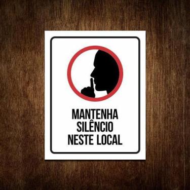 Imagem de Placa De Sinalização - Aviso Mantenha Silêncio (36X46) - Sinalizo